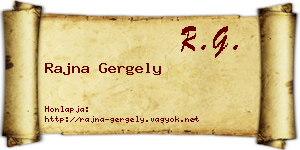 Rajna Gergely névjegykártya
